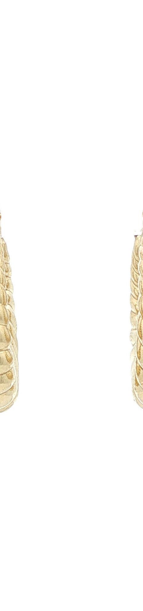 Vintage 14K Gold Fancy Hoop Earrings